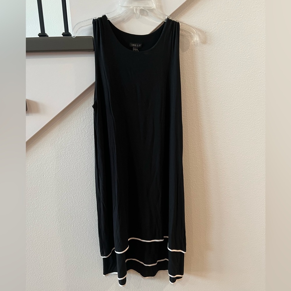 J. Jill Black Dress with White Ruffle Detail